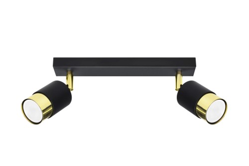 Lampa sufitowa NERO 2 czarny/złoty GU10 2x40W IP20 SL.1070 SOLLUX