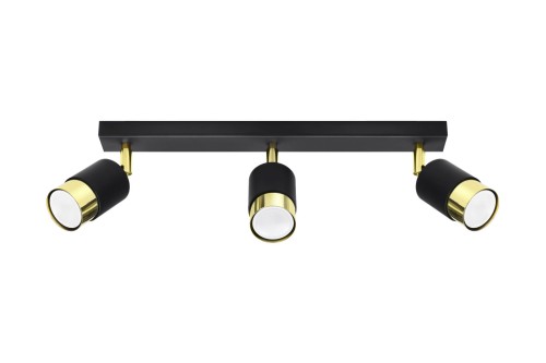 Lampa sufitowa NERO 3 czarny/złoty GU10 3x40W IP20 SL.1071 SOLLUX