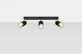 Lampa sufitowa NERO 3 czarny/złoty GU10 3x40W IP20 SL.1071 SOLLUX