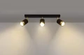 Lampa sufitowa NERO 3 czarny/złoty GU10 3x40W IP20 SL.1071 SOLLUX