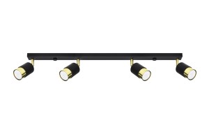 Lampa sufitowa NERO 4 czarny/złoty GU10 4x40W IP20 SL.1072 SOLLUX