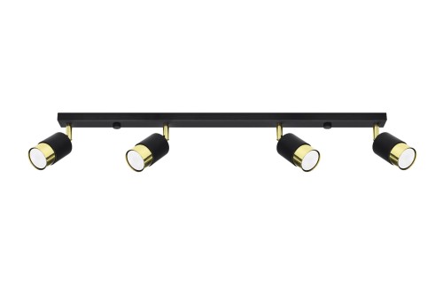 Lampa sufitowa NERO 4 czarny/złoty GU10 4x40W IP20 SL.1072 SOLLUX