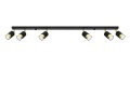 Lampa sufitowa NERO 6 czarny/złoty GU10 6x40W IP20 SL.1073 SOLLUX