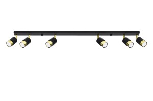 Lampa sufitowa NERO 6 czarny/złoty GU10 6x40W IP20 SL.1073 SOLLUX