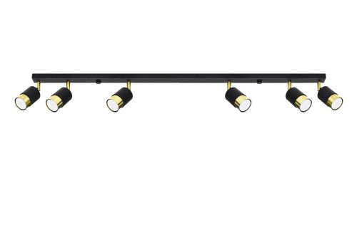 Lampa sufitowa NERO 6 czarny/złoty GU10 6x40W IP20 SL.1073 SOLLUX