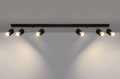 Lampa sufitowa NERO 6 czarny/złoty GU10 6x40W IP20 SL.1073 SOLLUX