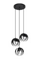 Lampa wisząca TULOS 3P czarna E27 3x60W IP20 SL.1088 SOLLUX