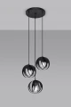 Lampa wisząca TULOS 3P czarna E27 3x60W IP20 SL.1088 SOLLUX