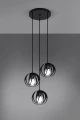 Lampa wisząca TULOS 3P czarna E27 3x60W IP20 SL.1088 SOLLUX