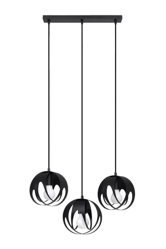 Lampa wisząca TULOS 3L czarna E27 3x60W IP20 SL.1089 SOLLUX