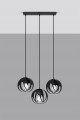 Lampa wisząca TULOS 3L czarna E27 3x60W IP20 SL.1089 SOLLUX