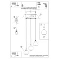 Lampa wisząca ALINO 3 czarna E27 3x60 IP20 SL.1142 SOLLUX