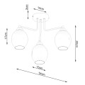 Żyrandol FILLAN 3 czarny E27 3x60 IP20 SL.1144 SOLLUX