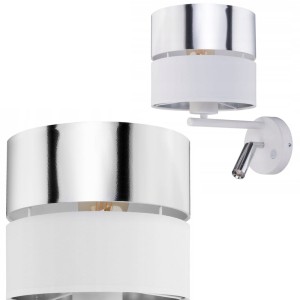 Kinkiet z ramieniem do czytania HILTON SILVER i włącznikami TK Lighting