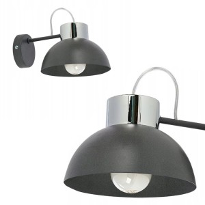 Kinkiet TEDI czarny metalowy z elementem klosza w kolorze chromu TK Lighting