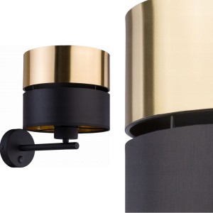 Kinkiet HILTON czarno-złoty nowoczesny z włącznikiem TK Lighting