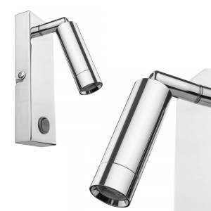 Kinkiet ENZO z włącznikiem chrom połysk ruchomy klosz wbudowany LED TK Lighting