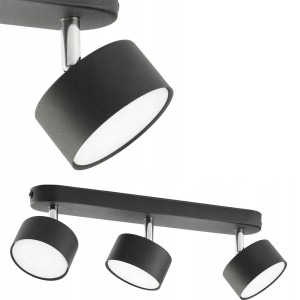 Lampa sufitowa z trzema kloszami CLARK BLACK czarna TK Lighting