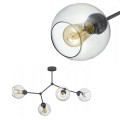 Lampa sufitowa FAIRY czarna z 4 grafitowymi, szklanymi kloszami TK Lighting