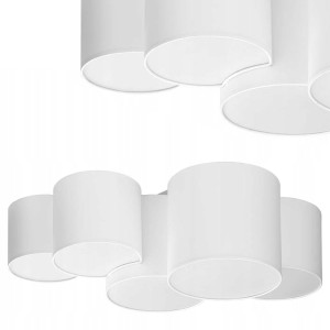 Lampa sufitowa MONA WHITE z 5 białymi kloszami z tkaniny TK Lighting
