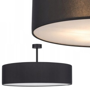 Lampa sufitowa RONDO BLACK okrągła nowoczesna z czarnym abażurem i białą blendą do salonu sypialni TK Lighting