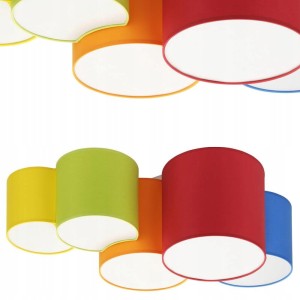 Lampa sufitowa MONA KIDS kolorowa do pokoju dziecięcego 5 kloszy TK Lighting