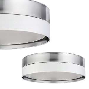 Plafon HILTON SILVER okrągły srebrno-biały o średnicy 60cm TK Lighting