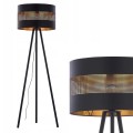 Lampa podłogowa TAGO BLACK czarno-złota z perforowanym kloszem TK Lighting