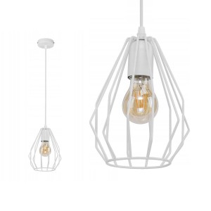 Lampa wisząca BRYLANT WHITE metalowa biała druciana na E27 TK Lighting