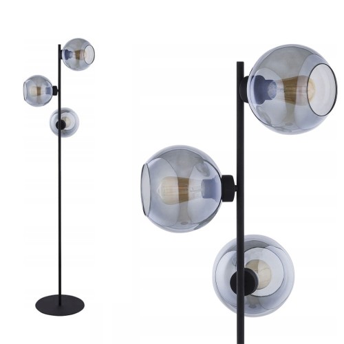 Lampa podłogowa CUBUS GRAPHITE z 3 szklany kulami w kolorze grafitowym TK Lighting