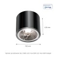 Oprawa sufitowa czarna tuba AR111 CHLOE METALICA SLIP005029 Spectrum