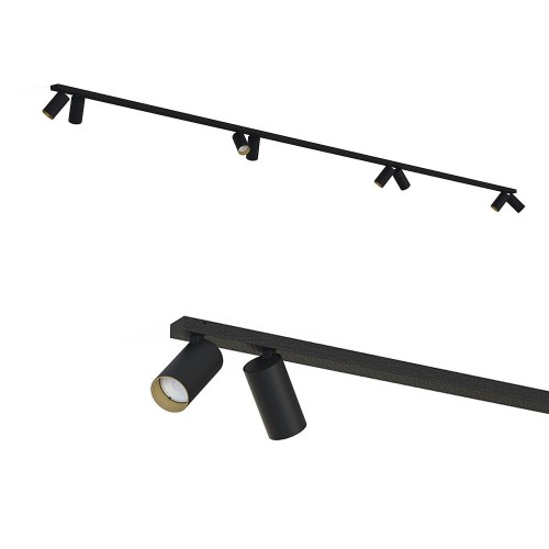 Listwa sufitowa 400cm MONO VIII 2x200 BLACK/GOLD 7701 Nowodvorski Lighting