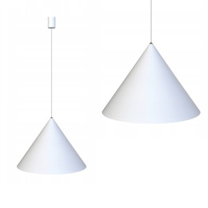 Lampa wisząca ZENITH L WHITE stożek z mosiężnym elementem dekoracyjnym Nowodvorski