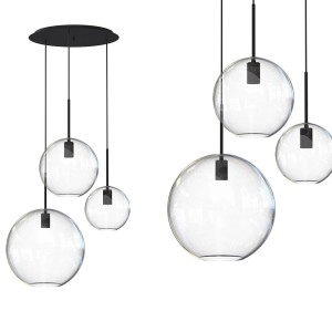Lampa wisząca SPHERE III trzy transparentne szklane kule Nowodvorski