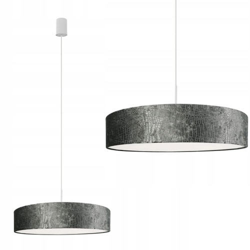 Lampa wisząca CROCO GRAY IV z aksamitnym kloszem o strukturze krokodylej skóry Nowodvorski
