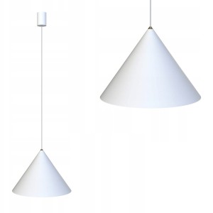 Lampa wisząca ZENITH M WHITE stożek z mosiężnym elementem dekoracyjnym Nowodvorski