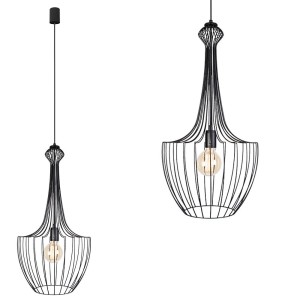 Lampa wisząca LUKSOR S elegancka ze stalowego drutu w kolorze czarnym Nowodvorski