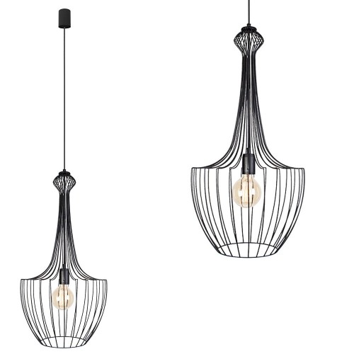 Lampa wisząca LUKSOR S elegancka ze stalowego drutu w kolorze czarnym Nowodvorski
