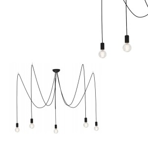 Lampa wisząca SPIDER BLACK V czarna z 5 długimi przewodami Nowodvorski