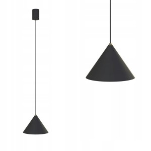 Lampa wisząca ZENITH S BLACK czarny, metalowy stożek z mosiężnym elementem dekoracyjnym Nowodvorski