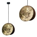 Lampa wisząca WHEEL GOLD I okrągła ze sklejki w złotym kolorze Nowodvorski