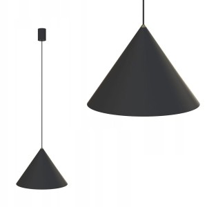 Lampa wisząca ZENITH M BLACK czarny, metalowy stożek z mosiężnym elementem dekoracyjnym Nowodvorski