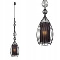 Lampa wisząca czarna z drucianym kloszem oraz wewnętrznym abażurem 8864 Nowodvorski