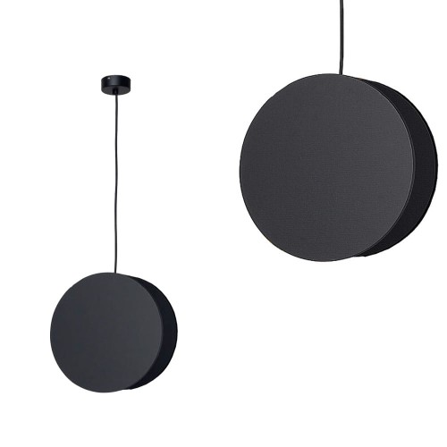 Lampa wisząca WHEEL okrągła ze sklejki w kolorze czarnym Nowodvorski
