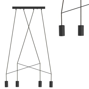 Lampa wisząca IMBRIA BLACK IV na linkach czarna Nowodvorski