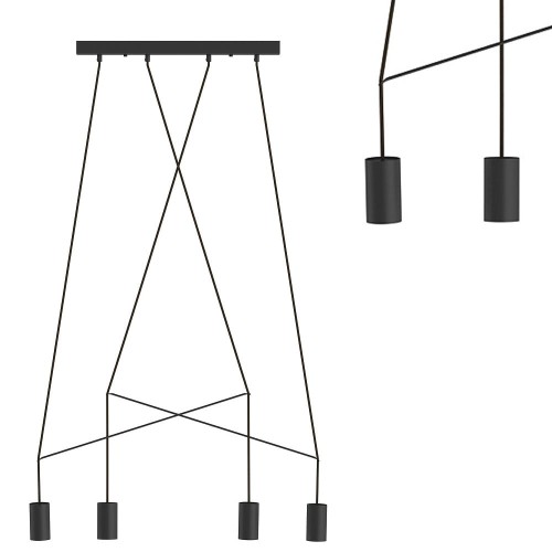Lampa wisząca IMBRIA BLACK IV na linkach czarna Nowodvorski