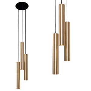 Lampa wisząca EYE BRASS III L z 3 kloszami o długości 40cm Nowodvorski