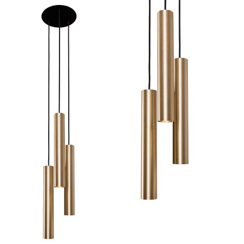 Lampa wisząca EYE BRASS III L z 3 kloszami o długości 40cm Nowodvorski