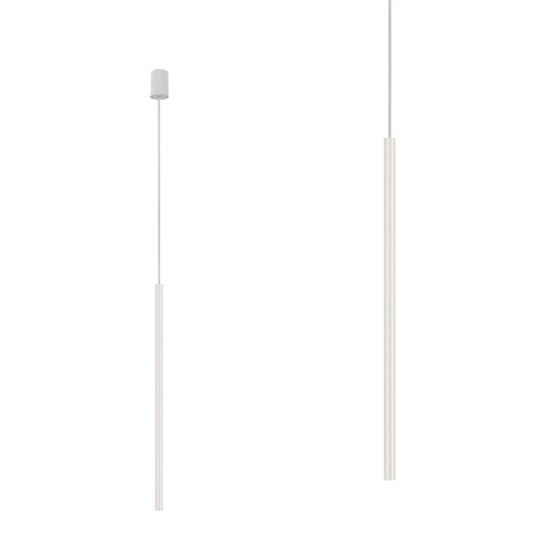 Lampa wisząca LASER 750 white biały klosz w kształcie rurki, sopla Nowodvorski Lighting