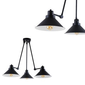 Lampa wisząca TECHNO III w stylu industrialnym z trzema kloszami na ruchomych ramionach Nowodvorski